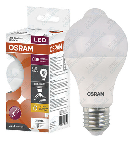 Lamp Led Classic A60 Sensor Infr 9w/830 Bi Volt Calida Osram 0