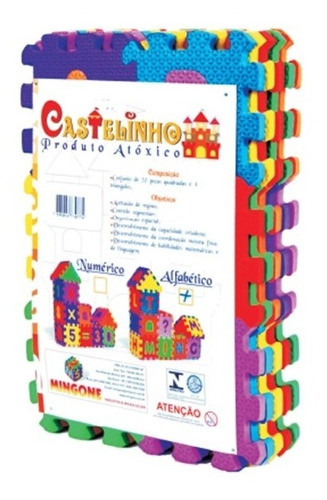 Castelinho De Eva Alfabético De Encaixe 34 Peças - Mingone 1