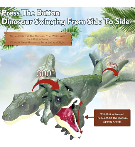 Dinossauro T-rex Rugindo E Mordendo Com Luz E Som 1