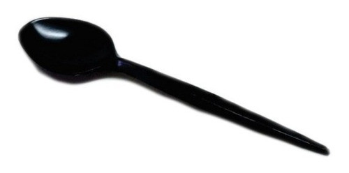 Cucharas Descartables Plásticas Negras (x 100 Unidades) 0