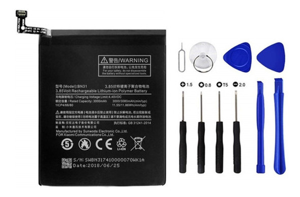 Bateria Xiaomi Mi 5x A1 Redmi Note 5a Pro Y1 Lite Bn31 Kit 0