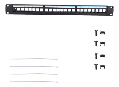 19 Polegadas 24 Portas Montável Patch Panel De Dados Cat6 Ca 1