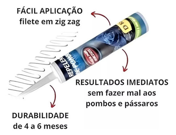 Repelente Pombo Morcego Gel S/veneno Krodec C/aplicador 1 Repelente Pombo Morcego Gel S/veneno Krodec C/aplicador 1