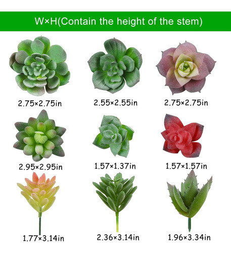 Ccinee 18 Plantas Suculentas Artificiales, Mini Surtidos Sin 1