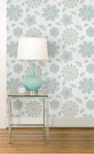 Nuwallpaper Nu1697 Gypsy Floral Azul/verde Papel Tapiz Para 1