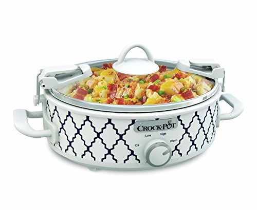 Crockpot 2.5-quart Mini Cacerola Cocodrilo, Blanco / Azul 0
