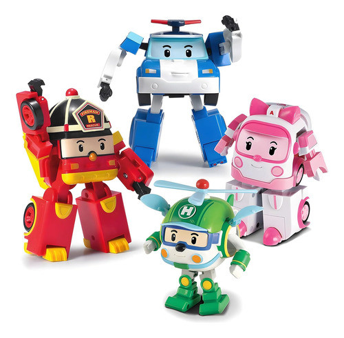 Juego De Robots Transformables, 10cm, 4 Figuras Para Niños 0