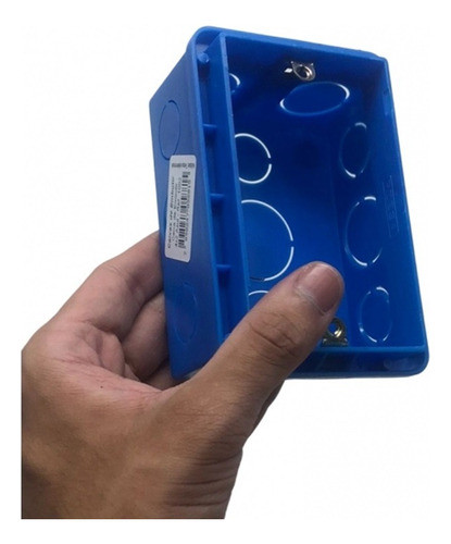 Kit 50 Caixa De Luz Embutir 4x2 Pvc Alvenaria Azul Peesa 0