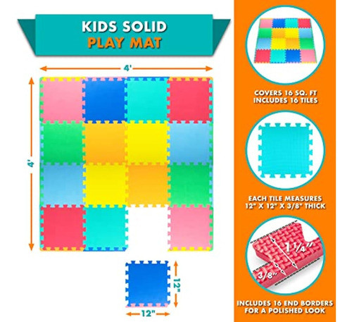 Prosource Alfombra De Juego De Rompecabezas De 1