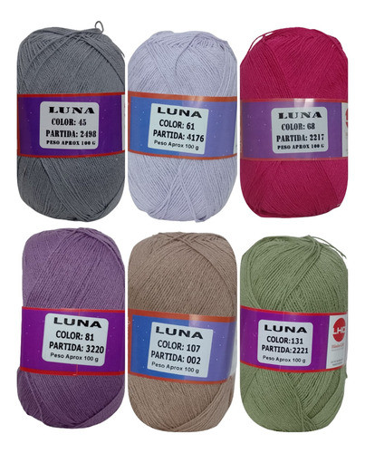 Combo 20 Ovillos (2 Kg) Lho Luna 8/3 Envío Gratis 0