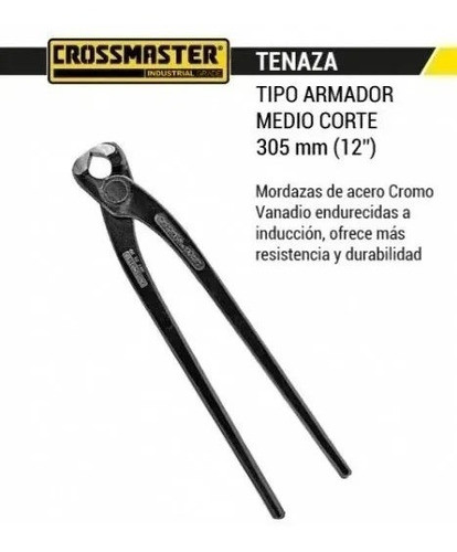 Tenaza 1/2 Corte Para Armador 12 Pulgadas Crossmaster 1