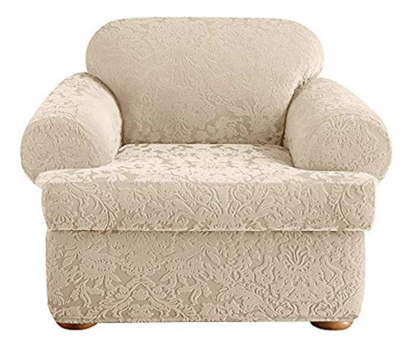 Surefit Stretch Jacquard Damask T-cushion Chair Funda De Dos 0
