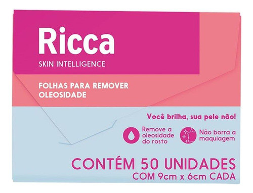 Kit 2 Lenços Removedor Oleosidade Limpador Ricca 50un 9x6cm 1