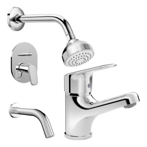 Combo Griferia Roca Coral Lavatorio + Ducha Emb C/t 0