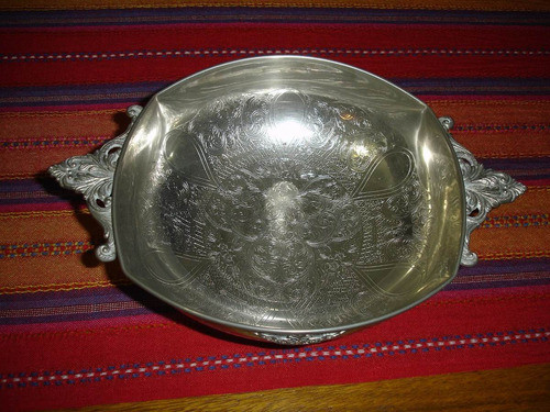 Antiguo Centro De Mesa Fuente  Labrada Italiana Sellada 1