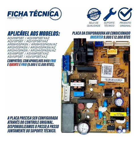Placa Interna Evaporadora Ar Samsung Inverter Db93-10859l Nf 1