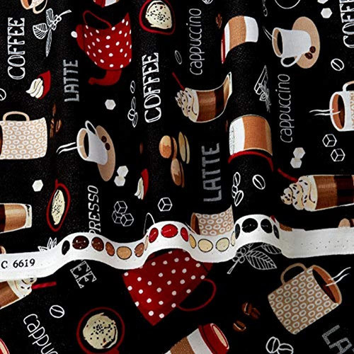 Timeless Treasures Coffee Break Mixed Coffees Black, Quiltin 1