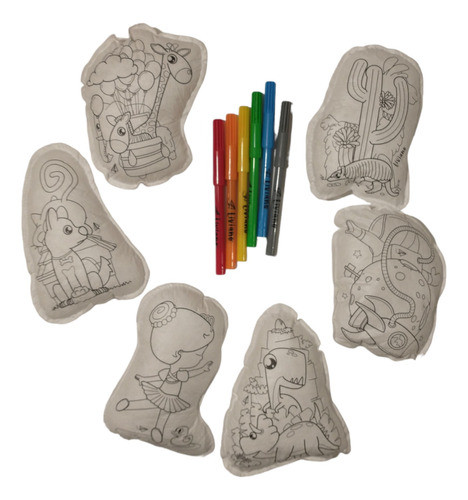 Kit 4 Muñecos Infantil De Tela Para Pintar, Lavar Y Colorear 1