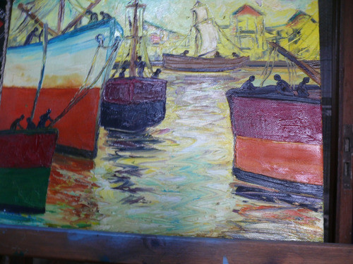 Pintura Al Oleo Sobre Harboard. Marina Nn. Sin Firma 0