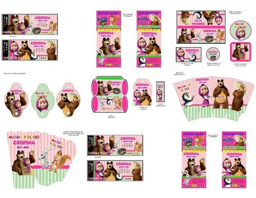 Kit Imprimible Para Tu Fiesta De Masha Y El Oso 1