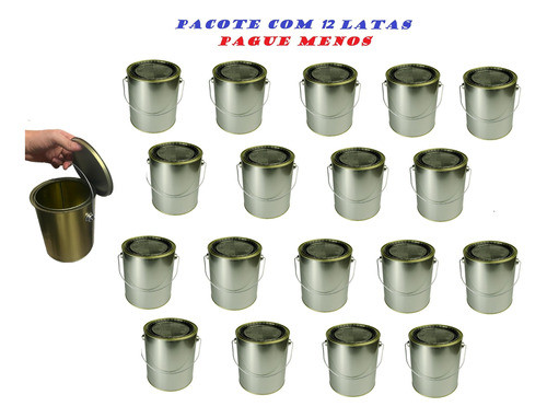 12 Lata Vazia Galao 3,6l Artesanato Carne Banha Tinta B.agua 0