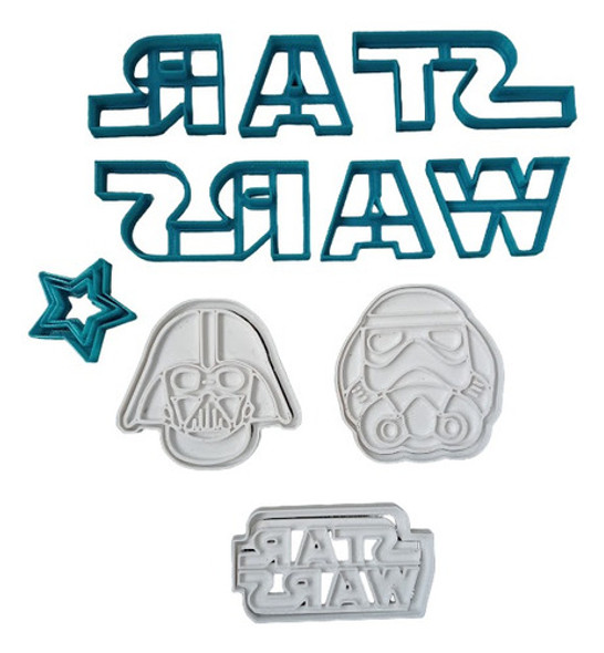 Cortantes Star Wars Letras Y Estrellas Torta + 3 De Cookies 0 Cortantes Star Wars Letras Y Estrellas Torta + 3 De Cookies 0