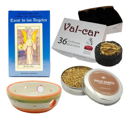 Super Combo Cartas Tarot Ángeles + Kit P Sahumar Palo Santo! 0