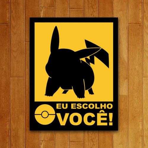Kit 4 Placas Decorativas Gamer Pokemon Eu Escolho Voce 1