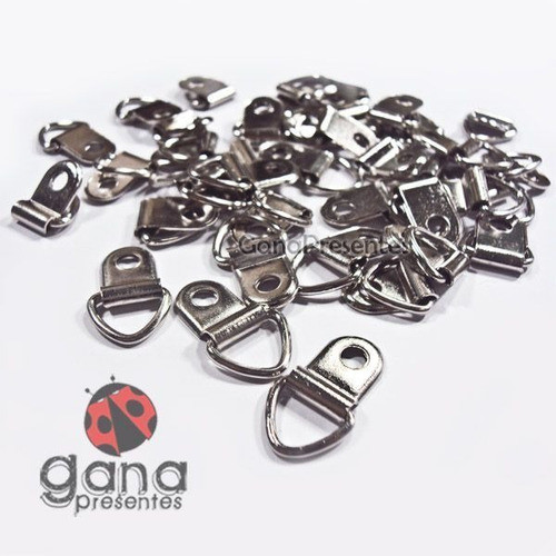 Gancho Triângulo Prata 06 Unidades Com Rebite Acess De Metal 0
