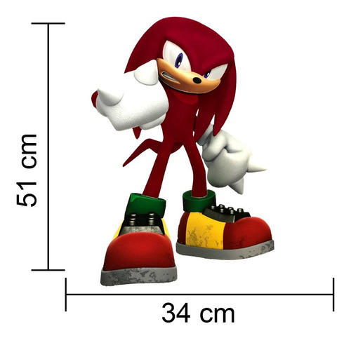 Painel Grande E V A Em Alto Relevo Knuckles - Festa Sonic 1