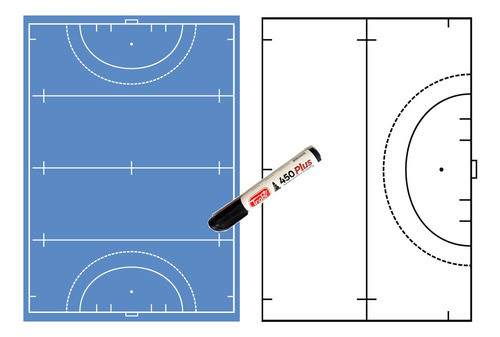 Pizarra Hockey 25 X 35 Cm Doble Faz Magnética / 22 Imanes 0