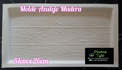 Molde Para Placas Antihumedad Azulejo Madera De 51cm X 26cm 1