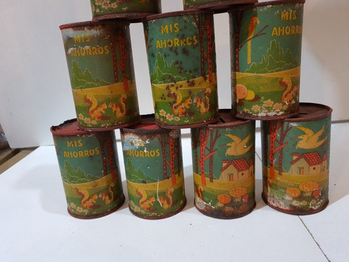 Saldo 326- Antiguo Juguete  De 11 Alcancias De Lata De 1950 1