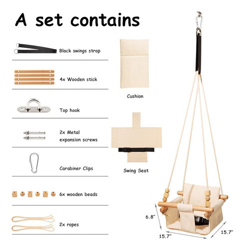 ~? Yangbaga Baby Canvas Swing Seat Con Cinturón, Silla Colga 1