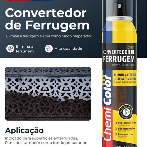 3 Convertedo De Ferrugem Previne Corrosão Chemicolor 100ml 1