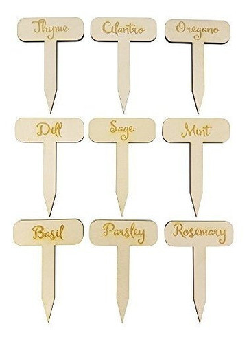 Jardin De Hierbas Marcadores Conjunto De 9 Rustic Gardener G 0
