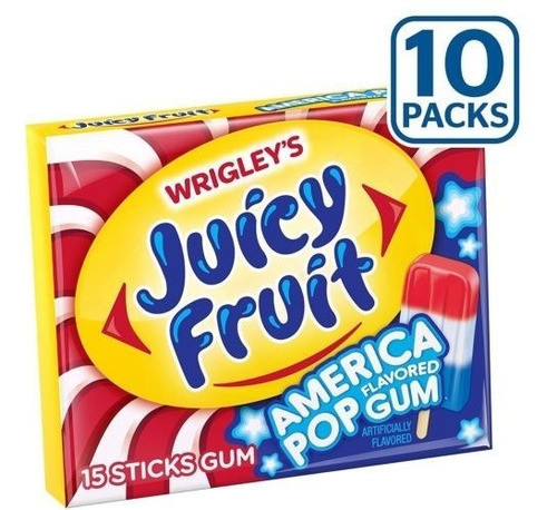 Juicy Fruit America Pop Gum, 10 Paquetes 1