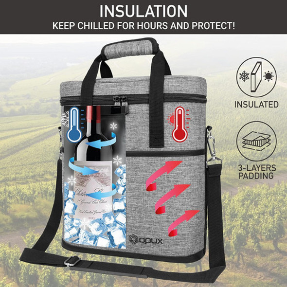 Bolsa Aislada Para 3 Botellas, Perfecta Para Picnic 1