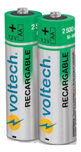 Pila Voltech Recargable (2 Unidades) A A 2500mah 0