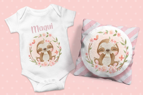 Plantillas Para Sublimar Almohadon + Body Animalitos Nena 1