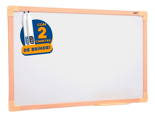 Lousa Quadro Branco 120x90 Brinde P Escrever Moldura Madeira 0