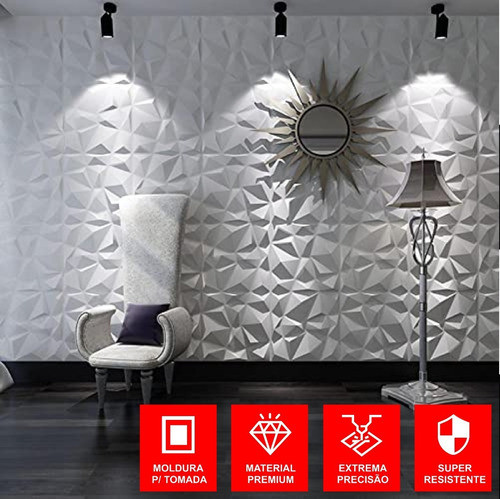 40 Placas Revestimento 3d Premium P/ Parede - Diamond 1