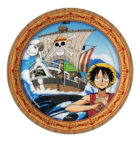8 Unidades - Prato Festa One Piece 0