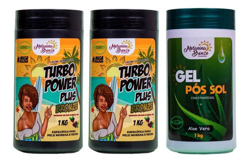 Kit 2 Turbo Power Bronze Pele Negra + 1 Gel Pós Sol Bronze. 0