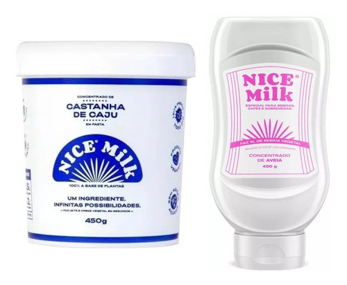 Combo Leite Vegano Nice Milk -01 Castanha De Caju E 01 Aveia 0