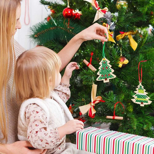 Kits De Cross Stitch Navideños Para Decorar Árboles, 10 Piez 1
