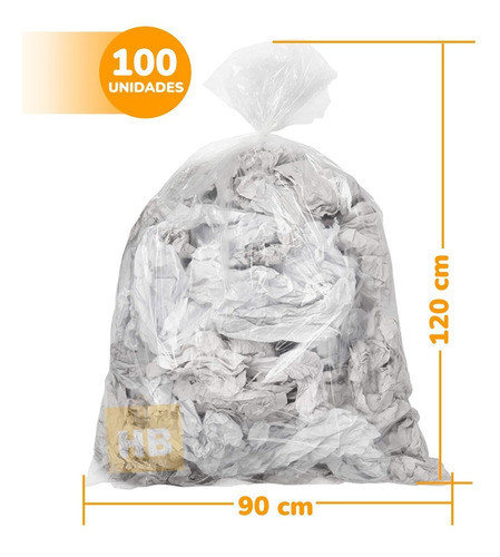100 Bolsas De Basura Consorcio 90x120 Transparentes Prm 0