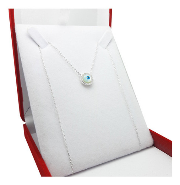 Conjunto Cadena Y Dije Plata 925  Ojo Turco Labrado Griego 0
