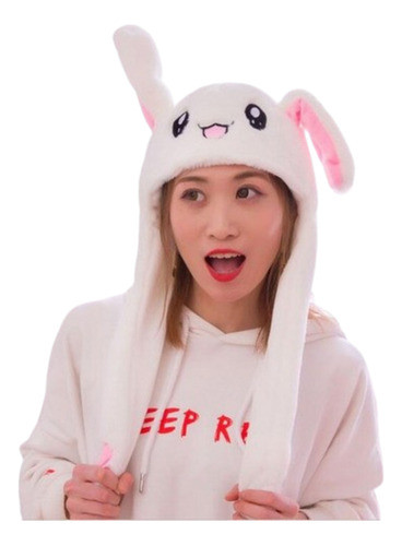 Gorro Conejo Kawaii Kpop Bts K-pop Mueve Las Orejas Blanco 0