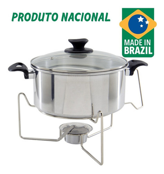 04 Rechaud A Álcool Com Tampa De Vidro 5l 1